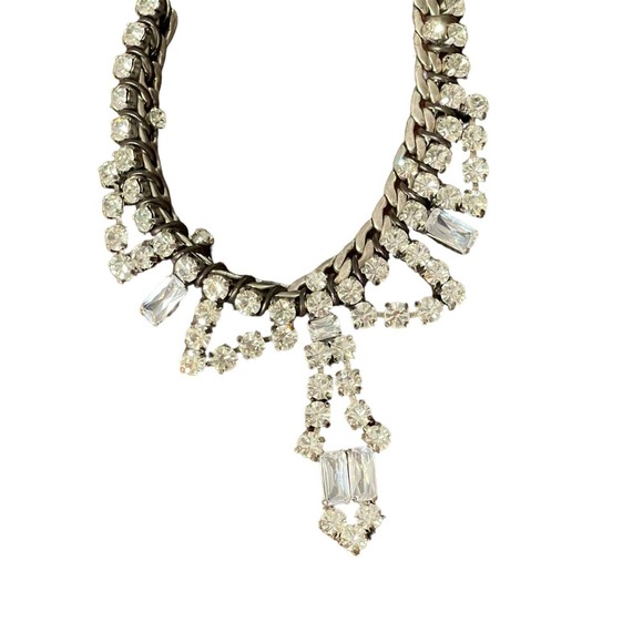 Fossil Nice Ice Necklace Silver Chain with Clear Rhinestone Crystals Elegant NWT - Picture 3 of 8